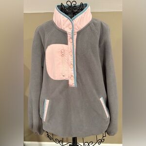 Gray and Pink Women's Fleece Pullover Size Medium